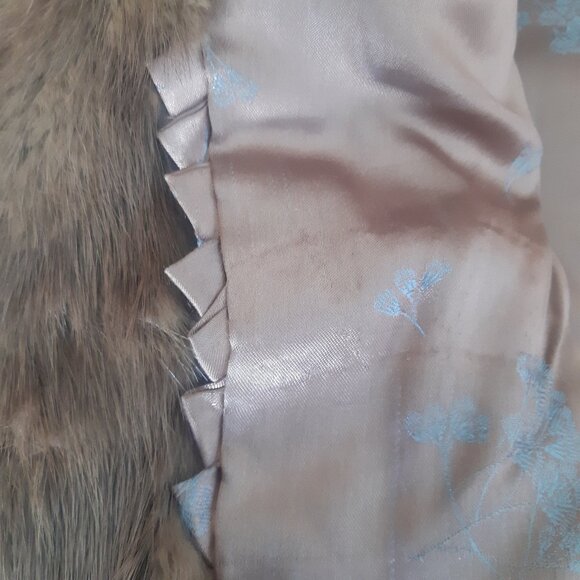 1965 Muskrat Jacket SZ S Mitchell Fur Co., Women's Beige Jacket Coat - Picture 13 of 16